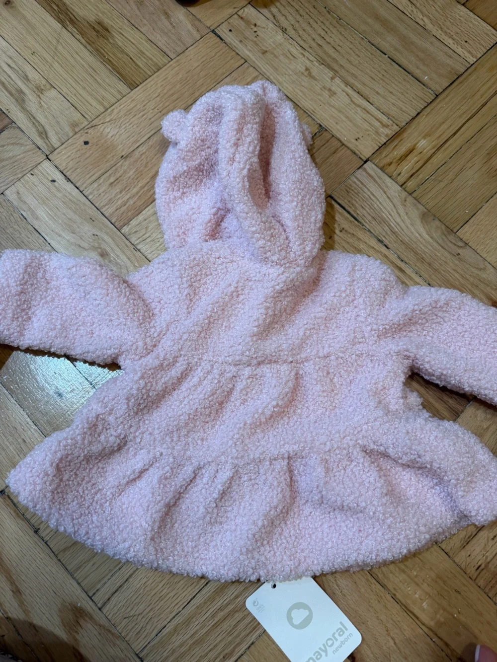 Mayoral Light Pink Hooded Baby Coat